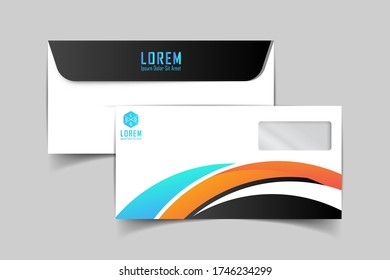 Envelope vector design. digital hand drawn. Paper envelope set isolated on white background, vector illustration. Stationery Template Design Kit.