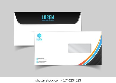 Envelope vector design. digital hand drawn. Paper envelope set isolated on white background, vector illustration. Stationery Template Design Kit.