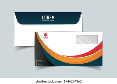 Envelope vector design. digital hand drawn. Paper envelope set isolated on white background, vector illustration. Stationery Template Design Kit.