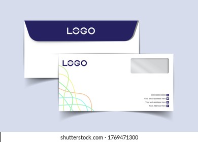 Envelope vector design. digital hand drawn. Paper envelope set isolated on white background, vector illustration. Stationery Template Design Kit.