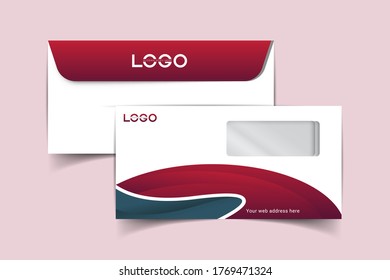 Envelope vector design. digital hand drawn. Paper envelope set isolated on white background, vector illustration. Stationery Template Design Kit.