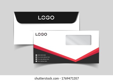 Envelope vector design. digital hand drawn. Paper envelope set isolated on white background, vector illustration. Stationery Template Design Kit.