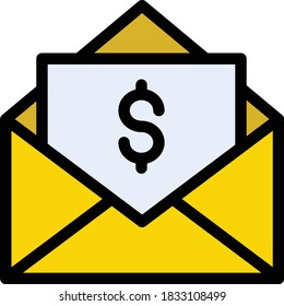 envelope vector flat color icon 