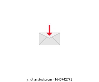 Envelope vector flat icon. Isolated message coming, email notification emoji illustration 