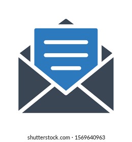 envelope vector glyph colour icon 