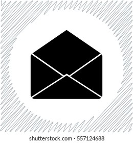 Envelope vector icon - black  illustration
