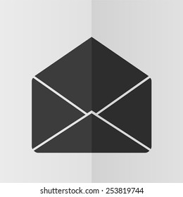 Envelope vector icon. Effect of folded paper. Flat design
