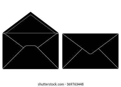 Envelope. Vector icon. Isolated on white background.