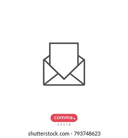 Envelope vector icon, message symbol