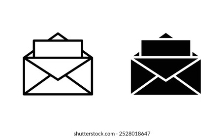 Envelope vector icon set in black and white color.