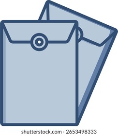 Envelope vector icon with transparent background. Changeable blue color design.