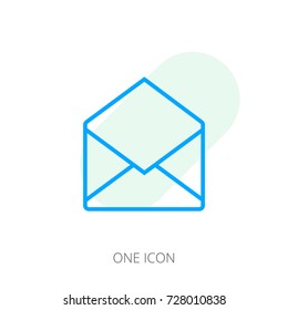 Envelope vector icon, Web line ico, Open envelope