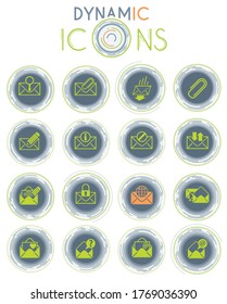 envelope vector icons on white background with dynamic lines for animation for web and user interface design