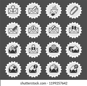 envelope vector icons web icons stylized postage stamp for user interface design