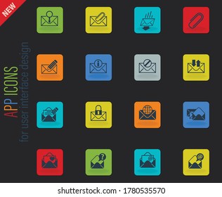 envelope vector icons for web and user interface design