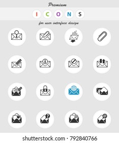 envelope vector icons for web and user interface design
