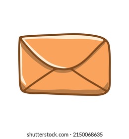 Envelope vector illustration. A closed letter. Yellow isolated object on a white background