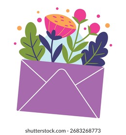 Ilustração de vetor de envelope. Design mínimo plano. Ilustração editável para web, móvel, impressão