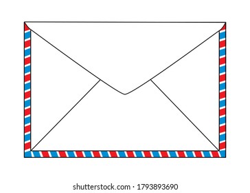 an envelope vector illustration.
isolated on white background, back side top view