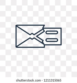 Envelope vector outline icon isolated on transparent background, high quality linear Envelope transparency concept can be used web and mobile