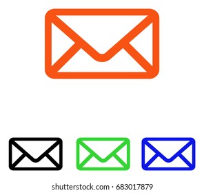 Envelope vector pictogram. Illustration style is a flat iconic colored symbol with different color versions.