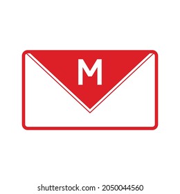 envelope vector
with red color elegant
