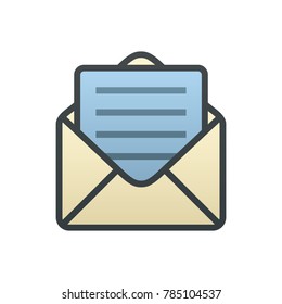 Envelope vector simple icon with stroke.