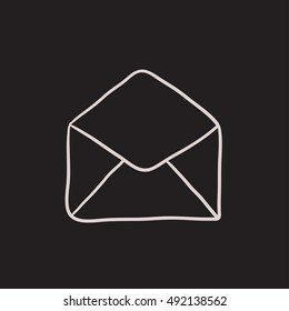Envelope vector sketch icon isolated on background. Hand drawn Envelope icon. Envelope sketch icon for infographic, website or app.