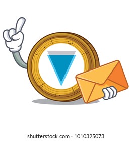 With envelope Verge coin character cartoon