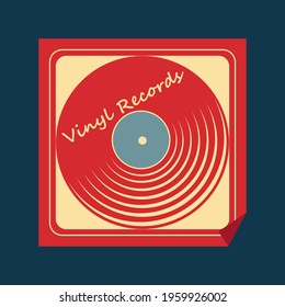 Envelope with vinyl record. Stylized image. Vector illustration