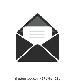 Sobre con letra visible en el interior representa la comunicación por correo y la mensajería