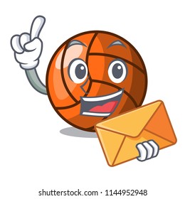 With envelope volleyball character cartoon style