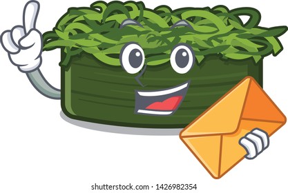 With envelope wakame chuka isolated with the mascot
