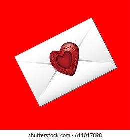 Envelope with wax heart