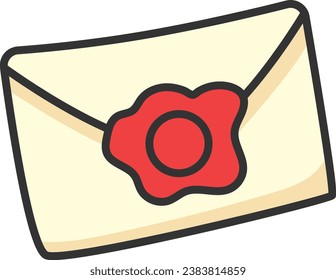 Sobre con icono de sello de cera en estilo plano. Ilustración vectorial de mensajes sobre fondo aislado blanco. Concepto de negocio de cartas.