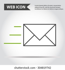 Envelope web icon, message sign, vector.
