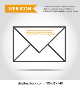 Envelope web icon, message sign, vector.