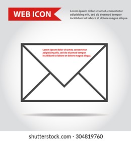 Envelope web icon, message sign, vector.