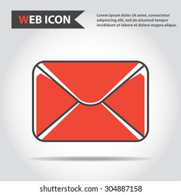 Envelope web icon, message sign, vector.