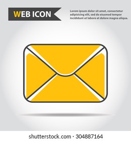 Envelope web icon, message sign, vector.
