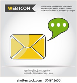 Envelope web icon, message sign, vector.