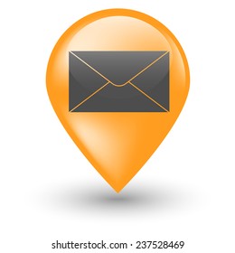 Envelope web icon with shadow