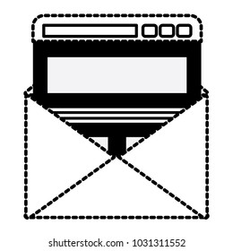 envelope with web interface icon