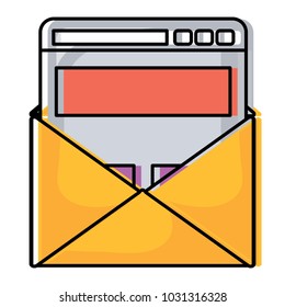 envelope with web interface icon