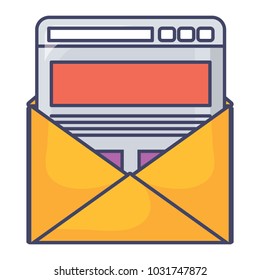 envelope with web interface icon