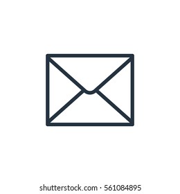 envelope web thin line icon on white background;  minimalistic office
