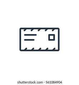 envelope web thin line icon on white background;  minimalistic office
