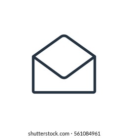 envelope web thin line icon on white background;  minimalistic office