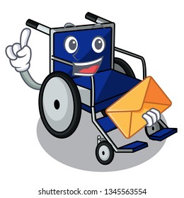 With envelope wheelchair in the a character shape