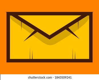 Envelope where a letter is sent, yellow, on a red background - Powered by Shutterstock - Get 15% off with code: PIKWIZARD15
